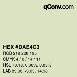 Color code: HEX #DAE4C3 | qconv.com
