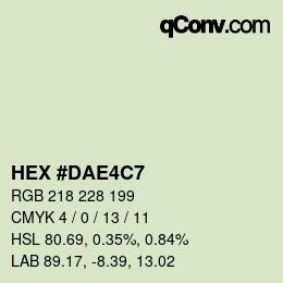 カラーコード: HEX #DAE4C7 | qconv.com
