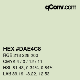 Color code: HEX #DAE4C8 | qconv.com