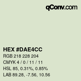 Color code: HEX #DAE4CC | qconv.com