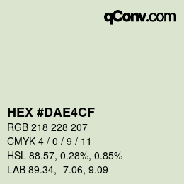 Color code: HEX #DAE4CF | qconv.com