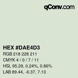 Color code: HEX #DAE4D3 | qconv.com