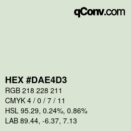 カラーコード: HEX #DAE4D3 | qconv.com