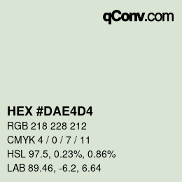 カラーコード: HEX #DAE4D4 | qconv.com