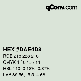 カラーコード: HEX #DAE4D8 | qconv.com