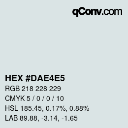 Color code: HEX #DAE4E5 | qconv.com