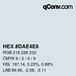 Color code: HEX #DAE4E8 | qconv.com