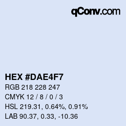 Color code: HEX #DAE4F7 | qconv.com