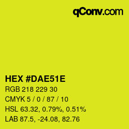 Color code: HEX #DAE51E | qconv.com