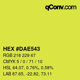 颜色代码: HEX #DAE543 | qconv.com
