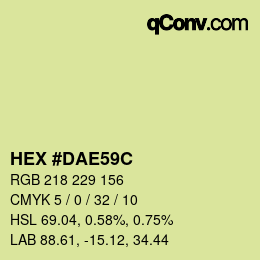 カラーコード: HEX #DAE59C | qconv.com