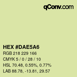 カラーコード: HEX #DAE5A6 | qconv.com