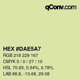 Color code: HEX #DAE5A7 | qconv.com