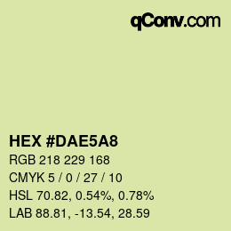 Código de color: HEX #DAE5A8 | qconv.com
