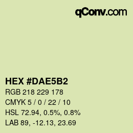 Color code: HEX #DAE5B2 | qconv.com