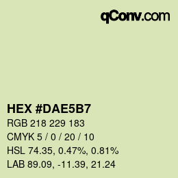 Color code: HEX #DAE5B7 | qconv.com