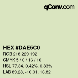 Farbcode: HEX #DAE5C0 | qconv.com