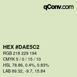 Color code: HEX #DAE5C2 | qconv.com