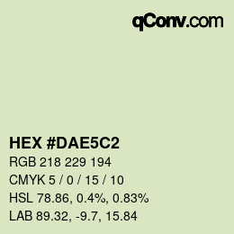 カラーコード: HEX #DAE5C2 | qconv.com