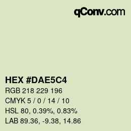 Color code: HEX #DAE5C4 | qconv.com