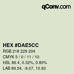 カラーコード: HEX #DAE5CC | qconv.com