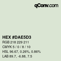 Color code: HEX #DAE5D3 | qconv.com