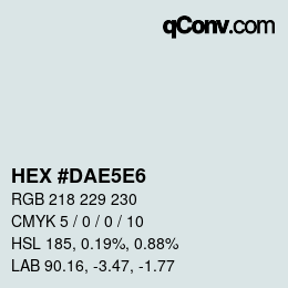 Código de color: HEX #DAE5E6 | qconv.com