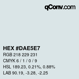 Color code: HEX #DAE5E7 | qconv.com