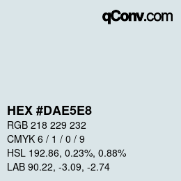 Color code: HEX #DAE5E8 | qconv.com