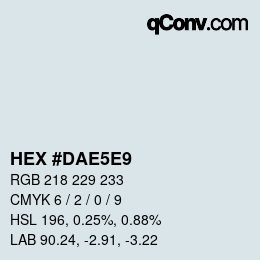 カラーコード: HEX #DAE5E9 | qconv.com