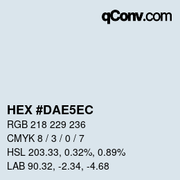 カラーコード: HEX #DAE5EC | qconv.com