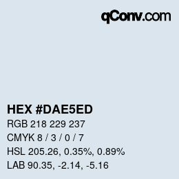 カラーコード: HEX #DAE5ED | qconv.com