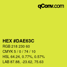 Color code: HEX #DAE63C | qconv.com
