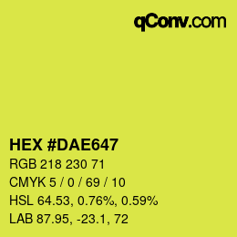 カラーコード: HEX #DAE647 | qconv.com