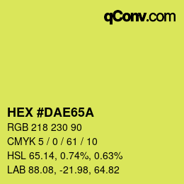 Color code: HEX #DAE65A | qconv.com