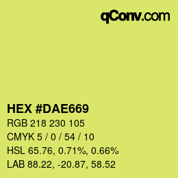 Color code: HEX #DAE669 | qconv.com