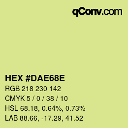 Color code: HEX #DAE68E | qconv.com