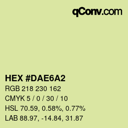 カラーコード: HEX #DAE6A2 | qconv.com