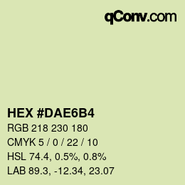 Color code: HEX #DAE6B4 | qconv.com