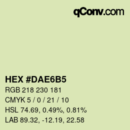 Farbcode: HEX #DAE6B5 | qconv.com