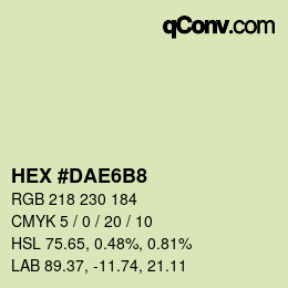 Color code: HEX #DAE6B8 | qconv.com