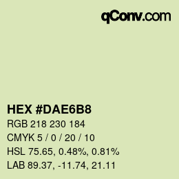 カラーコード: HEX #DAE6B8 | qconv.com