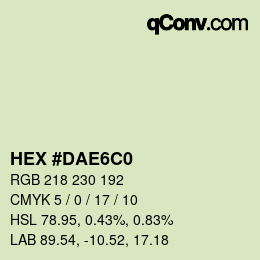 カラーコード: HEX #DAE6C0 | qconv.com