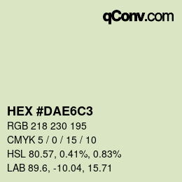 颜色代码: HEX #DAE6C3 | qconv.com