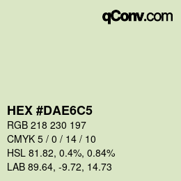 Color code: HEX #DAE6C5 | qconv.com