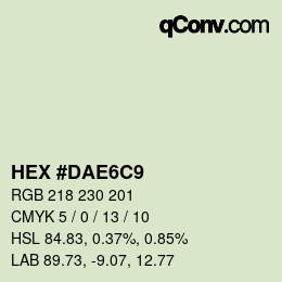颜色代码: HEX #DAE6C9 | qconv.com