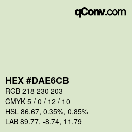 Color code: HEX #DAE6CB | qconv.com