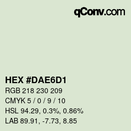 Color code: HEX #DAE6D1 | qconv.com