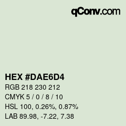 Color code: HEX #DAE6D4 | qconv.com