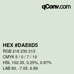 カラーコード: HEX #DAE6D5 | qconv.com